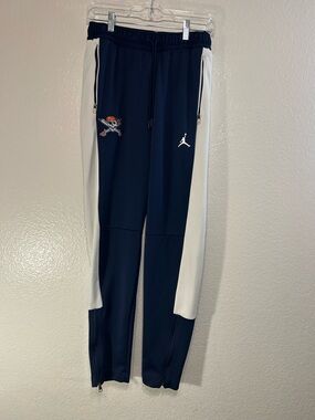Jordan Men's Blue/White Colorblock Track Pants M Drawstring Zip Pockets Poly
